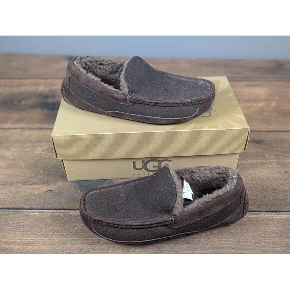 Other - UGG M Ascot Wool Boot US 9 Grey SlipOn Moc Toe WoolLined Cozy Heritage